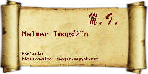 Malmer Imogén névjegykártya